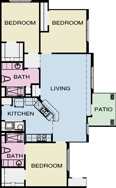 C1 - Three Bedroom / Two Bath*